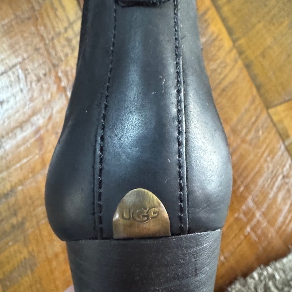 UGG Cobie II black nubuck leather ankle boots with stacked block heel Size 7.5 - Picture 8 of 10